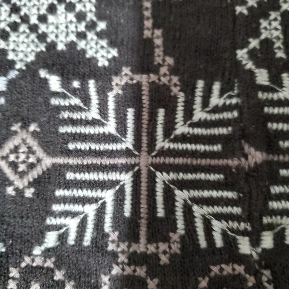 Johnny Was Biya cotton/wool blend black embroidered hooded cardigan sweater. S. - Picture 9 of 14